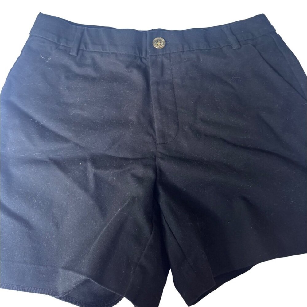 Lilly Pulitzer Black Cotton Blend Chino Shorts Womens Size 6 Flat Front Pockets